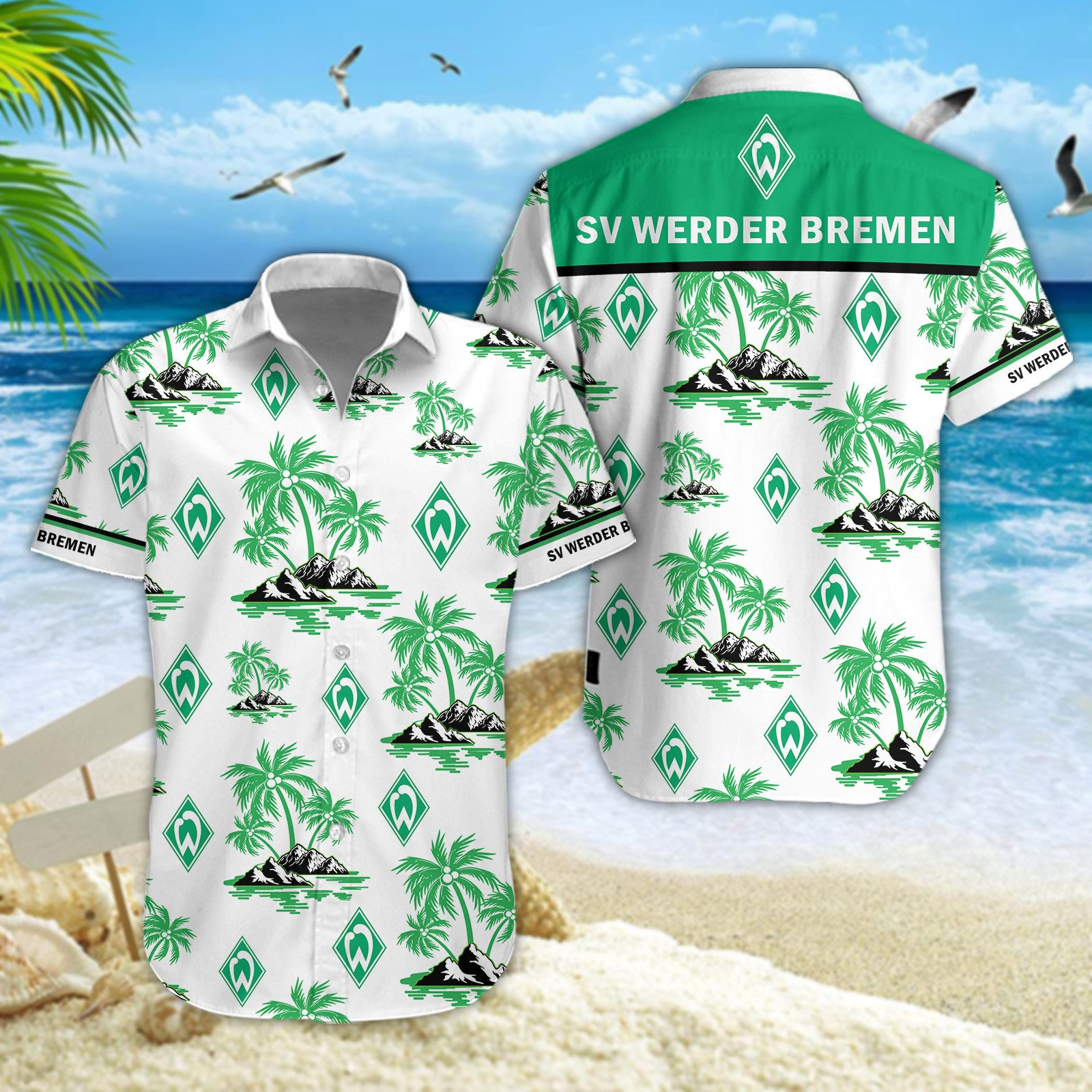 Hawaiihemd Werder Bremen – Herren Sommerhemd Style 01