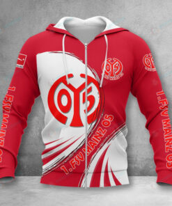 1. FSV Mainz 05 Hoodie Zip Herren | Mainz 05 Kapuzenjacke mit Reißverschluss VITA576
