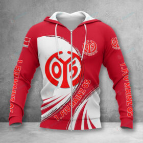 1. FSV Mainz 05 Hoodie Zip Herren | Mainz 05 Kapuzenjacke mit Reißverschluss VITA576