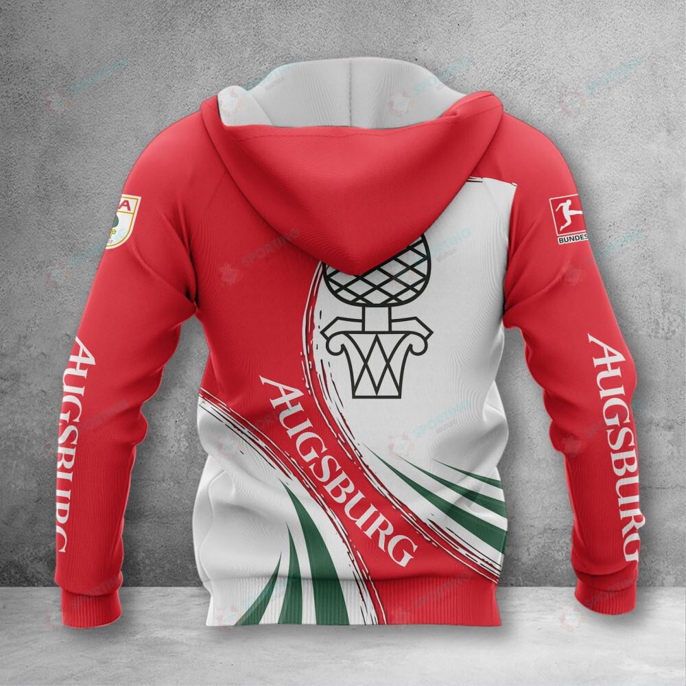 FC Augsburg Hoodie Zip Herren | FCA Kapuzenjacke mit Reißverschluss VITA415 – Bild 2