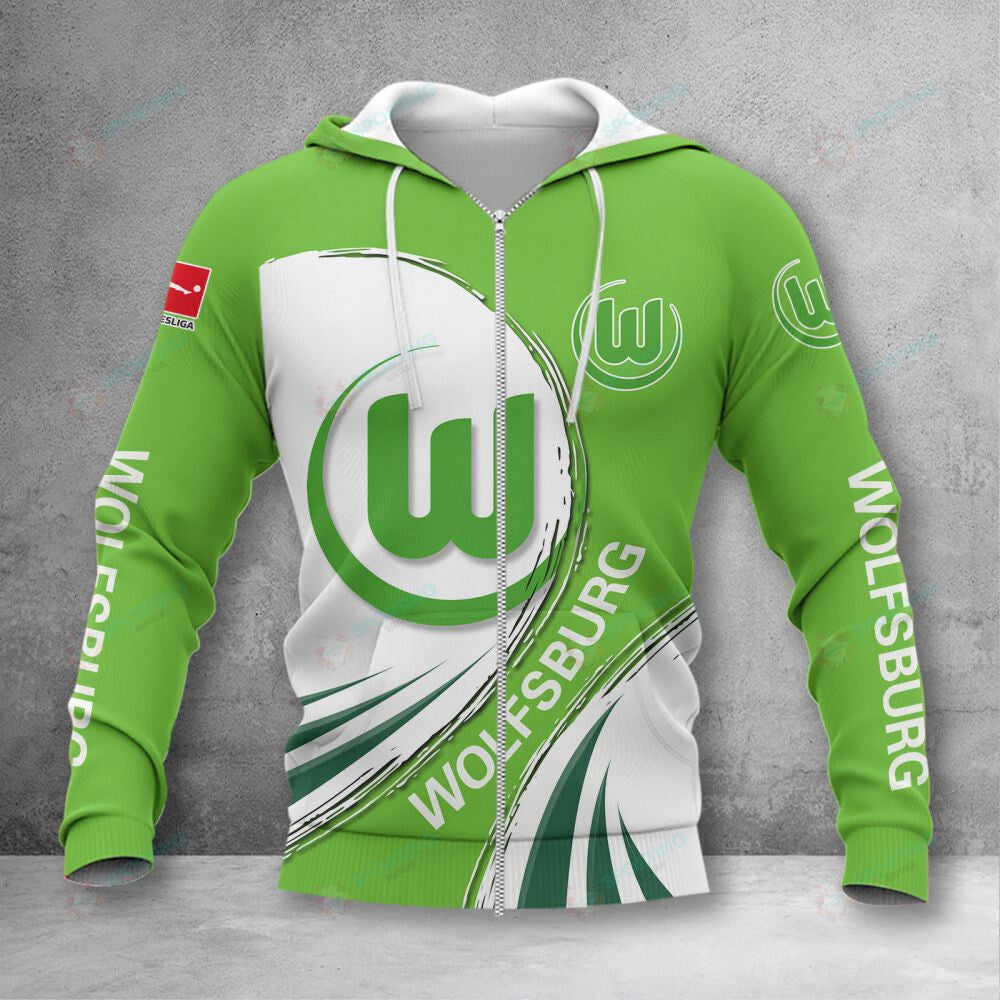 VfL Wolfsburg Hoodie Zip Herren | WOB Kapuzenjacke mit Reißverschluss VITA426
