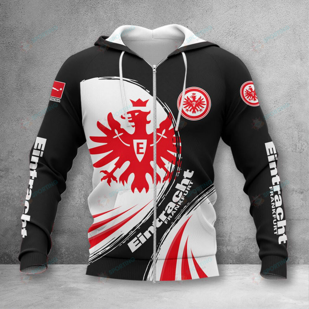 Eintracht Frankfurt Hoodie Zip Herren | SGE Kapuzenjacke mit Reißverschluss VITA414