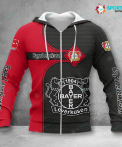 Bayer 04 Leverkusen Hoodie Zip Herren | B04 Kapuzenjacke mit Reißverschluss VITC3102