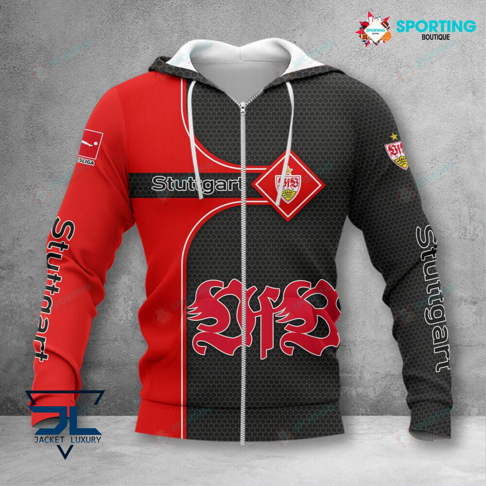 VfB Stuttgart Hoodie Zip Herren | VfB Kapuzenjacke mit Reißverschluss VITC3115