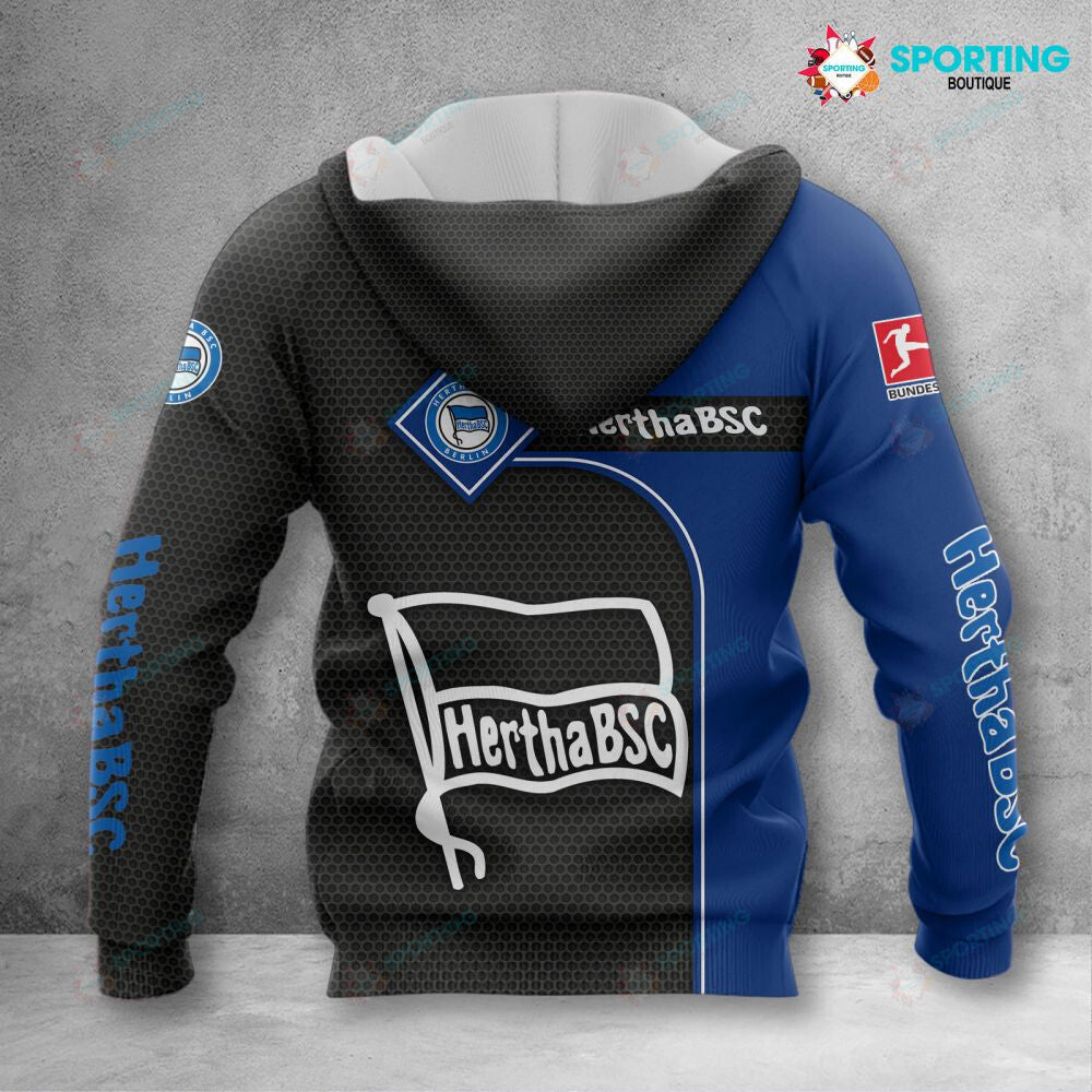Hertha BSC Hoodie Zip Herren | Hertha Kapuzenjacke mit Reißverschluss VITC3109 – Bild 2
