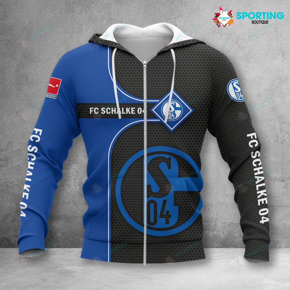 Schalke 04 Hoodie Zip Herren | S04 Kapuzenjacke mit Reißverschluss VITC3108