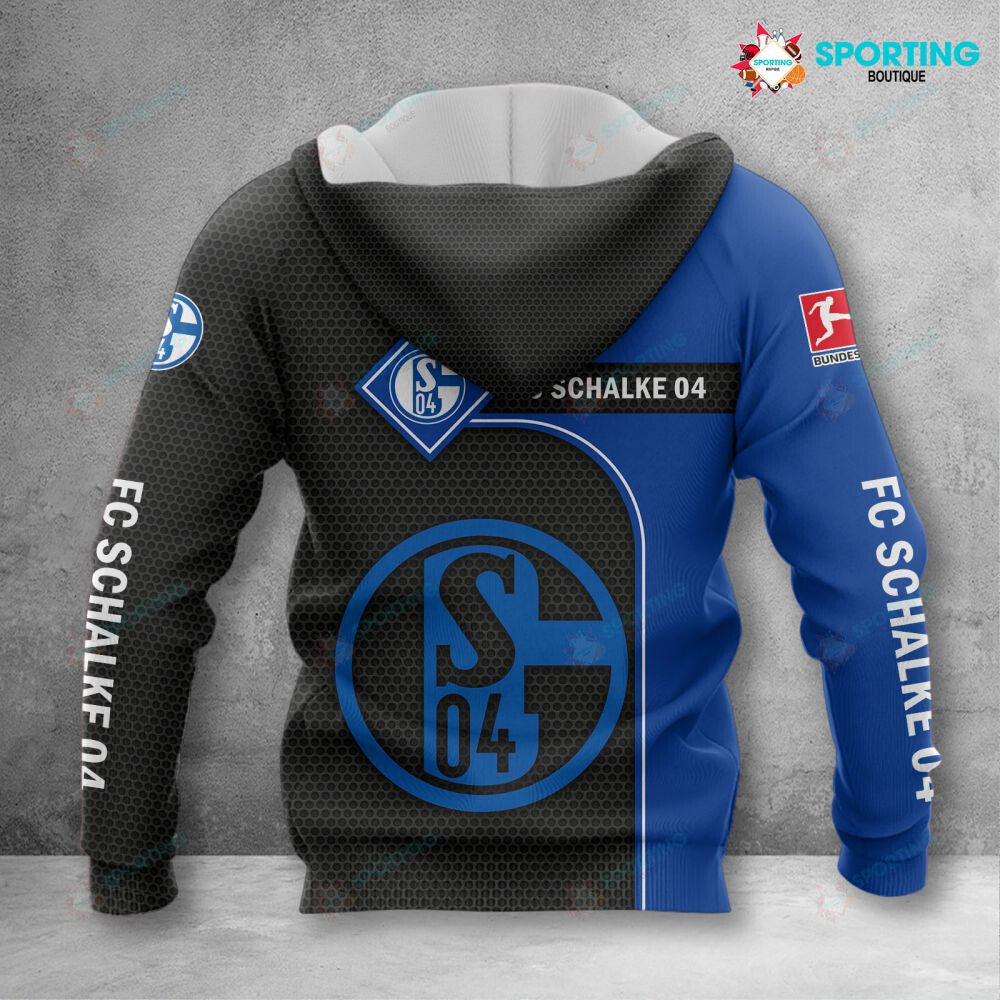 Schalke 04 Hoodie Zip Herren | S04 Kapuzenjacke mit Reißverschluss VITC3108 – Bild 2