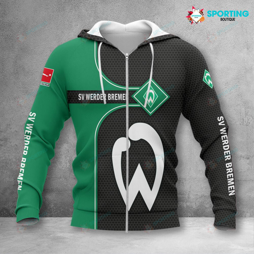 Werder Bremen Hoodie Zip Herren | SVW Kapuzenjacke mit Reißverschluss VITC3112