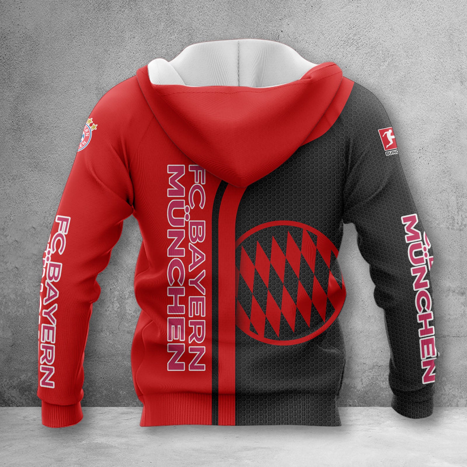 Bayern München Hoodie Herren | FCB Kapuzenpullover WINA2507 – Bild 2