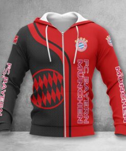 Bayern München Hoodie Zip Herren | FCB Kapuzenjacke mit Reißverschluss WINA2507