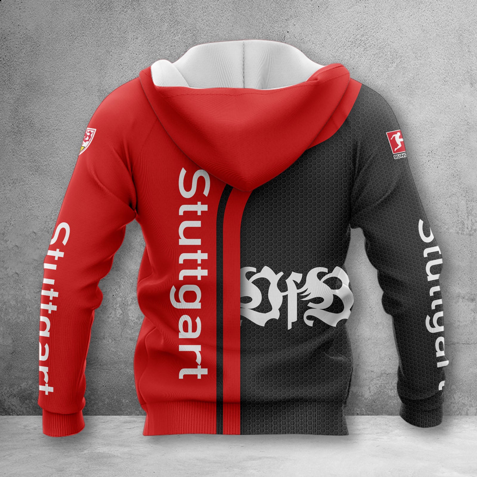 VfB Stuttgart Hoodie Zip Herren | VfB Kapuzenjacke mit Reißverschluss WINA2514 – Bild 2
