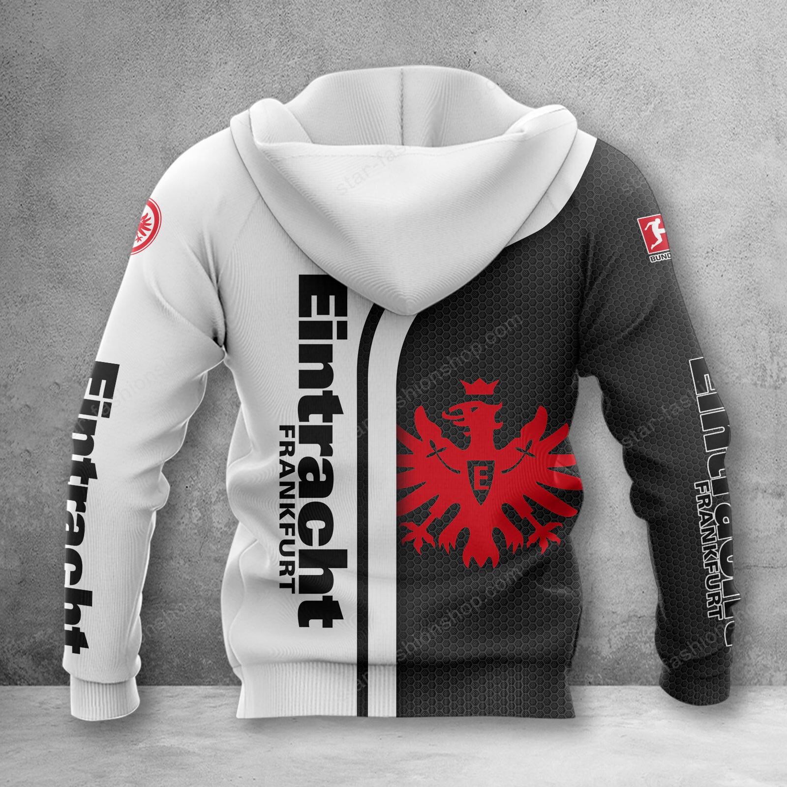 Eintracht Frankfurt Hoodie Zip Herren | SGE Kapuzenjacke mit Reißverschluss WINA2505 – Bild 2