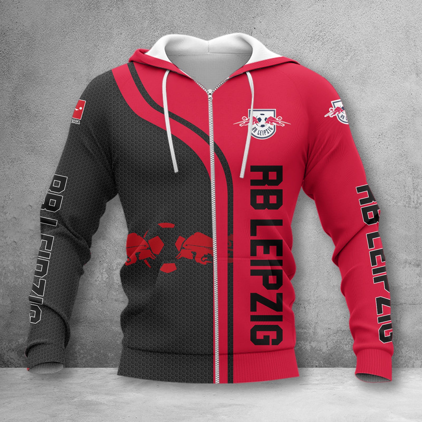 RB Leipzig Hoodie Zip Herren | RBL Kapuzenjacke mit Reißverschluss WINA2509