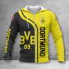 Borussia Dortmund Hoodie Zip Herren | BVB Kapuzenjacke mit Reißverschluss WINA2503