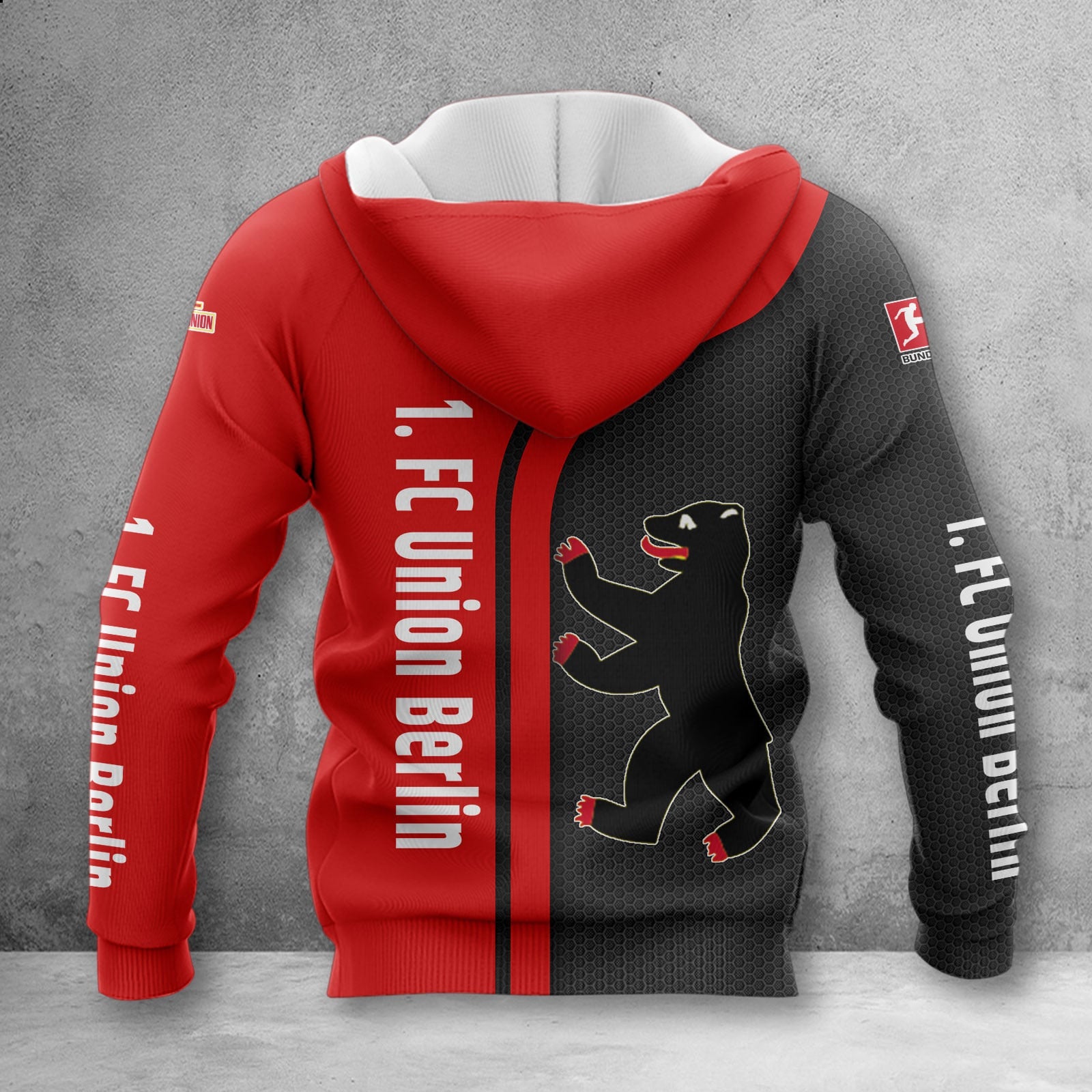 Union Berlin Hoodie Zip Herren | FCU Kapuzenjacke mit Reißverschluss WINA2513 – Bild 2