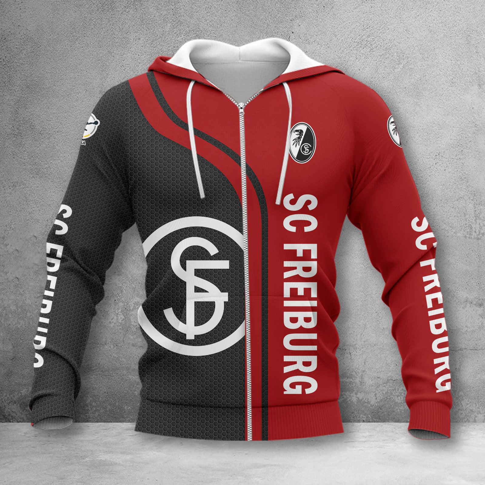 SC Freiburg II Hoodie Zip Herren | SCF II Kapuzenjacke mit Reißverschluss WINA2546