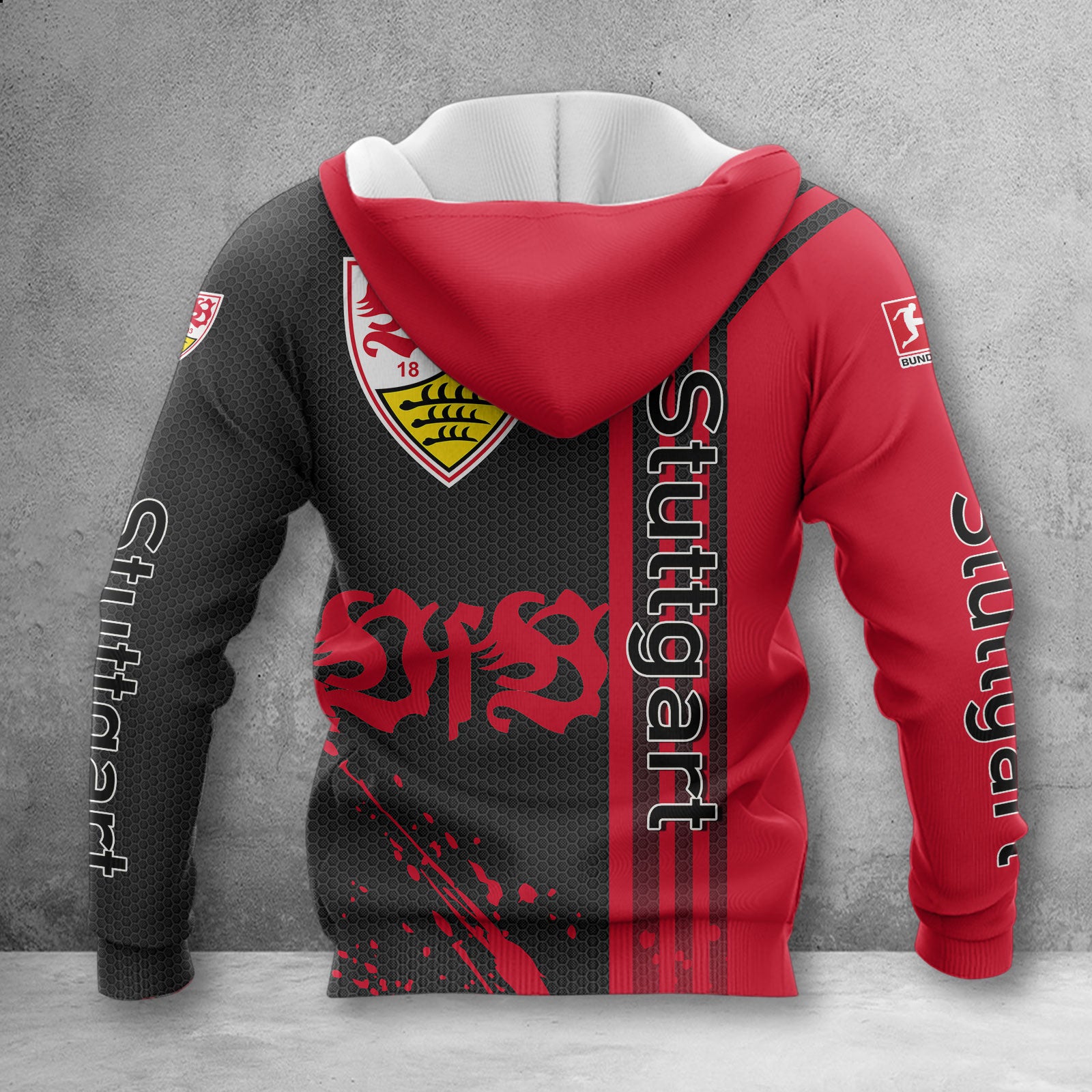 VfB Stuttgart Hoodie Zip Herren | VfB Kapuzenjacke mit Reißverschluss WINA2755 – Bild 2