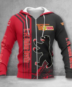 Union Berlin Hoodie Zip Herren | FCU Kapuzenjacke mit Reißverschluss WINA2754