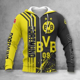 Borussia Dortmund Hoodie Zip Herren | BVB Kapuzenjacke mit Reißverschluss WINA2744