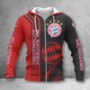 Bayern München Hoodie Zip Herren | FCB Kapuzenjacke mit Reißverschluss WINA2748