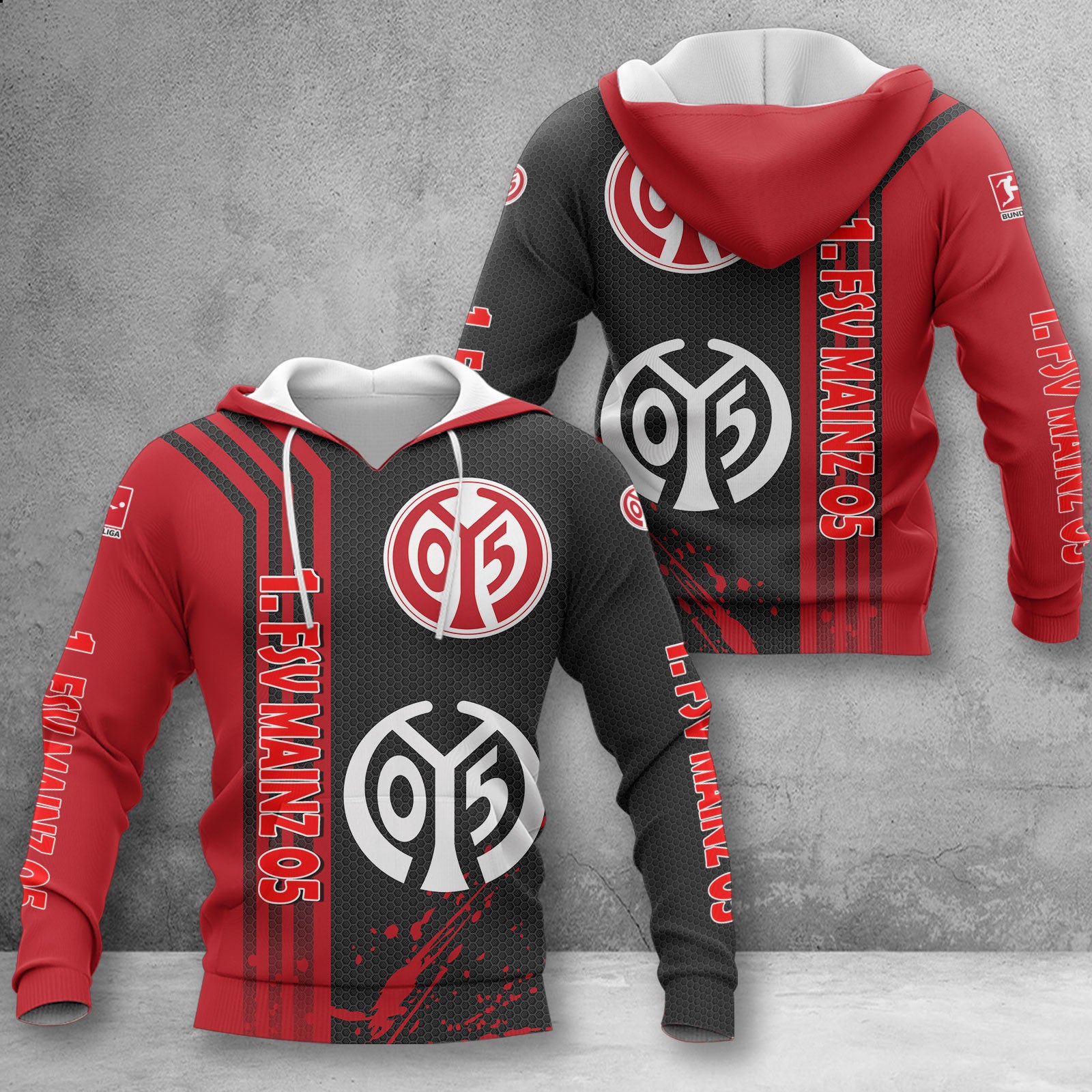 1. FSV Mainz 05 Hoodie Herren | Mainz 05 Kapuzenpullover WINA2742