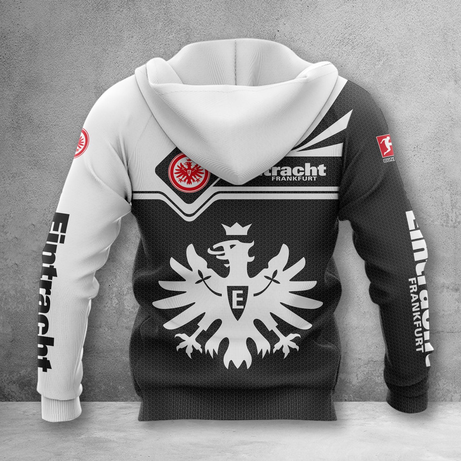 Eintracht Frankfurt Hoodie Zip Herren | SGE Kapuzenjacke mit Reißverschluss WINA3159 – Bild 2