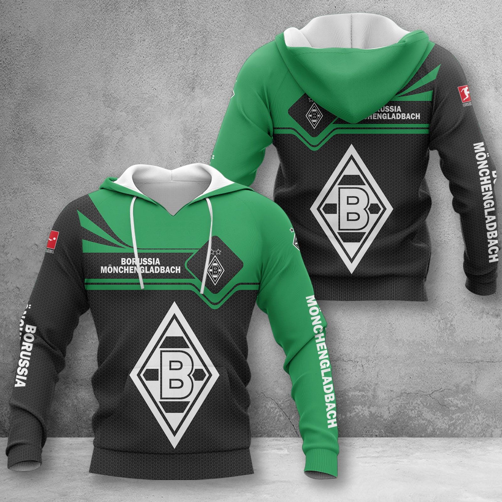 Borussia Mönchengladbach Hoodie Herren | BMG Kapuzenpullover WINA3158