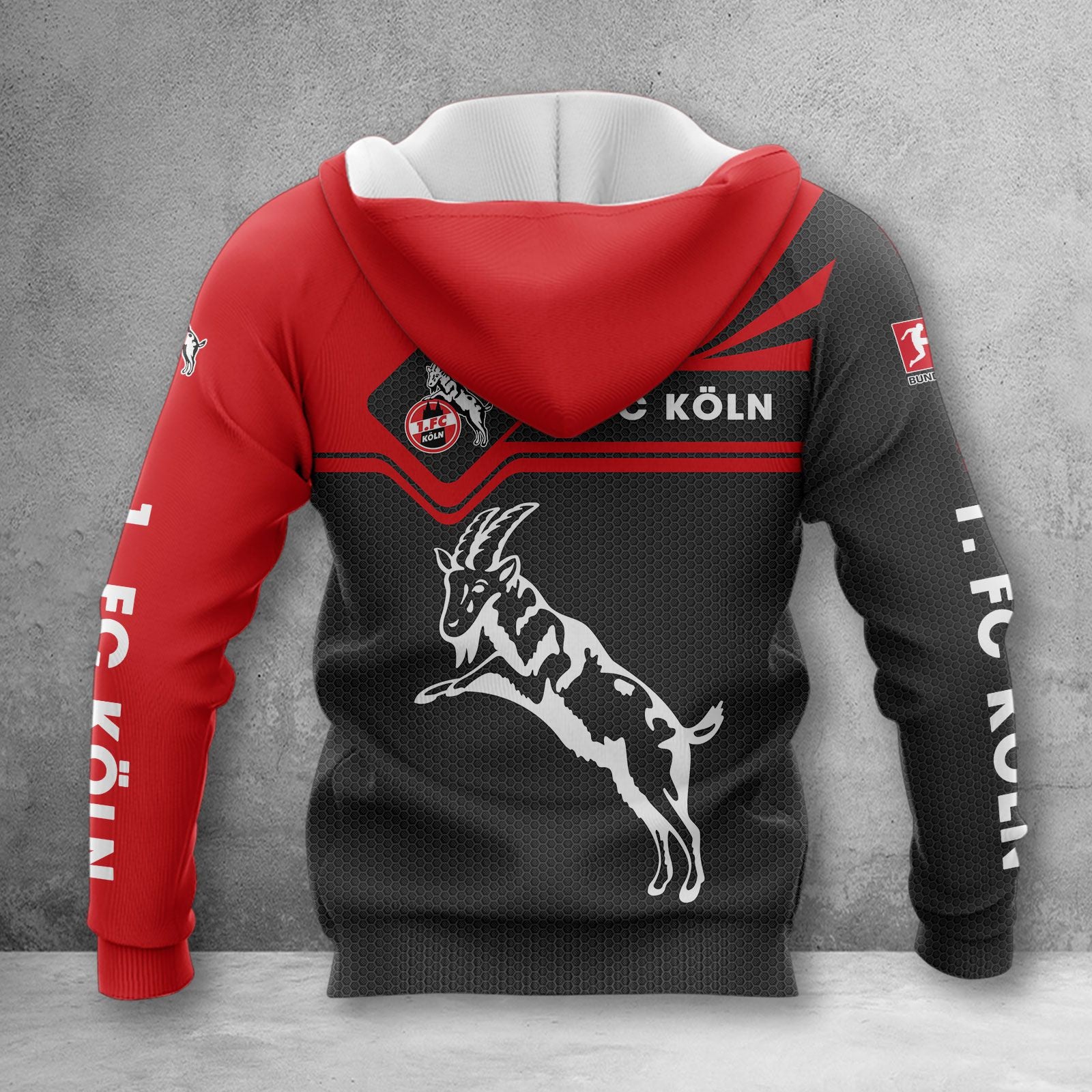 1. FC Köln Hoodie Herren | Effzeh Kapuzenpullover WINA3154 – Bild 2