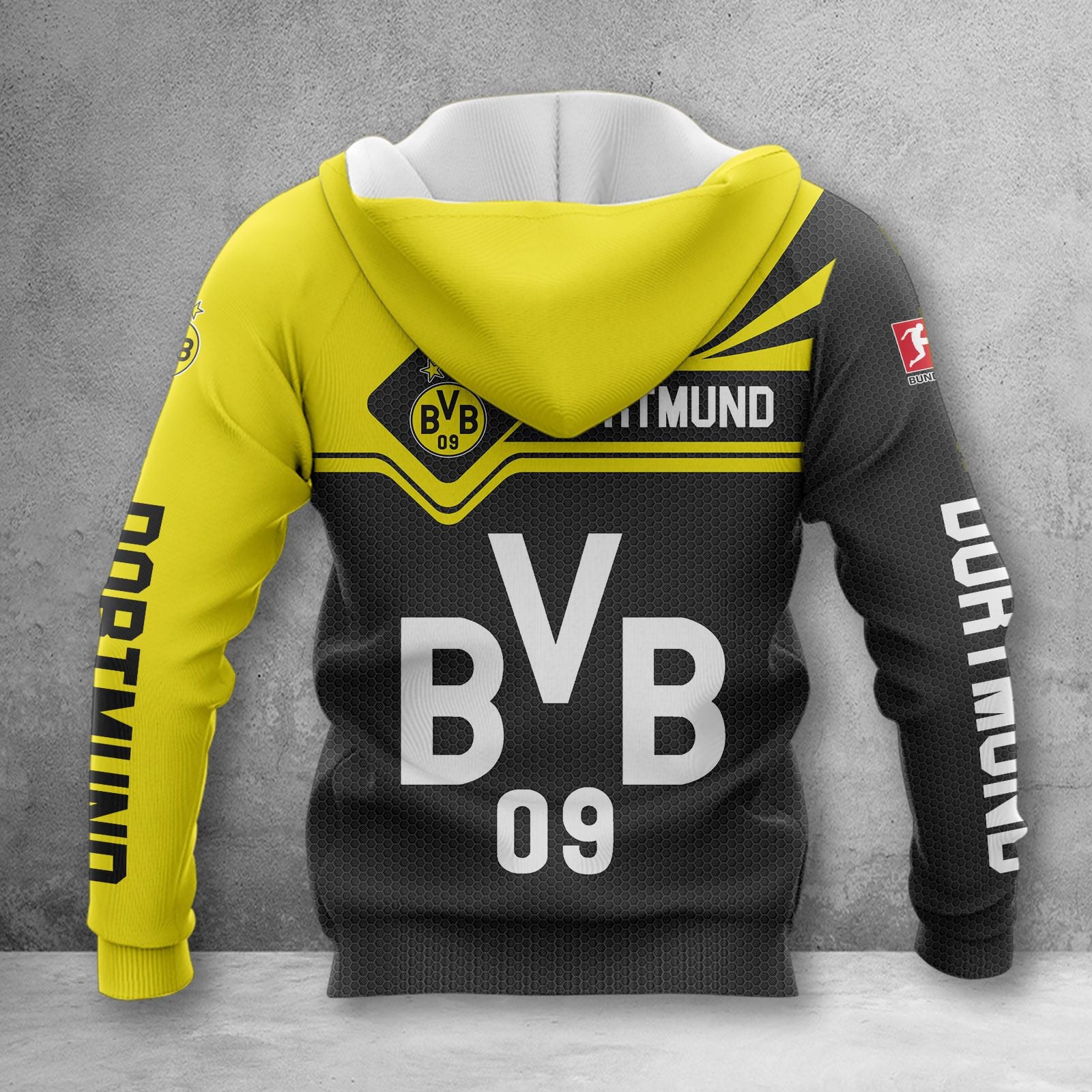 Borussia Dortmund Hoodie Zip Herren | BVB Kapuzenjacke mit Reißverschluss WINA3157 – Bild 2