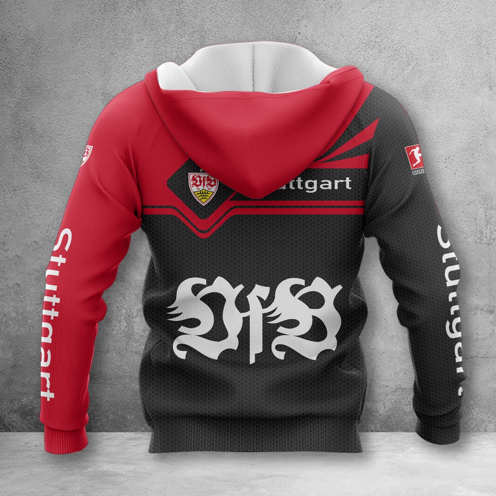 VfB Stuttgart Hoodie Zip Herren | VfB Kapuzenjacke mit Reißverschluss WINA3168 – Bild 2