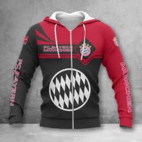 Bayern München Hoodie Zip Herren | FCB Kapuzenjacke mit Reißverschluss WINA3161