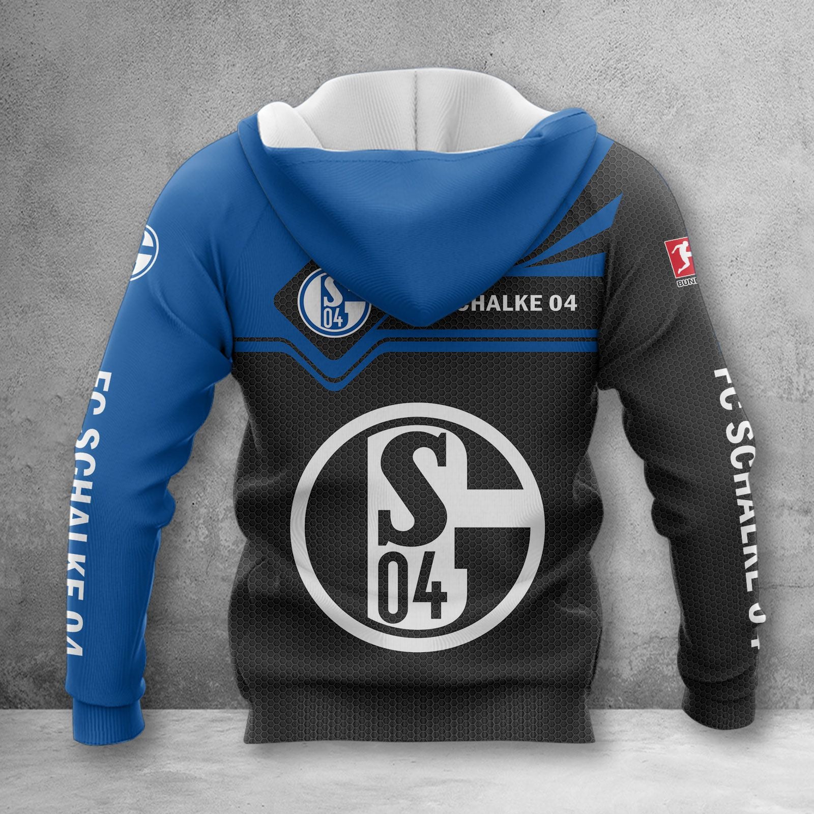 Schalke 04 Hoodie Zip Herren | S04 Kapuzenjacke mit Reißverschluss WINA3165 – Bild 2