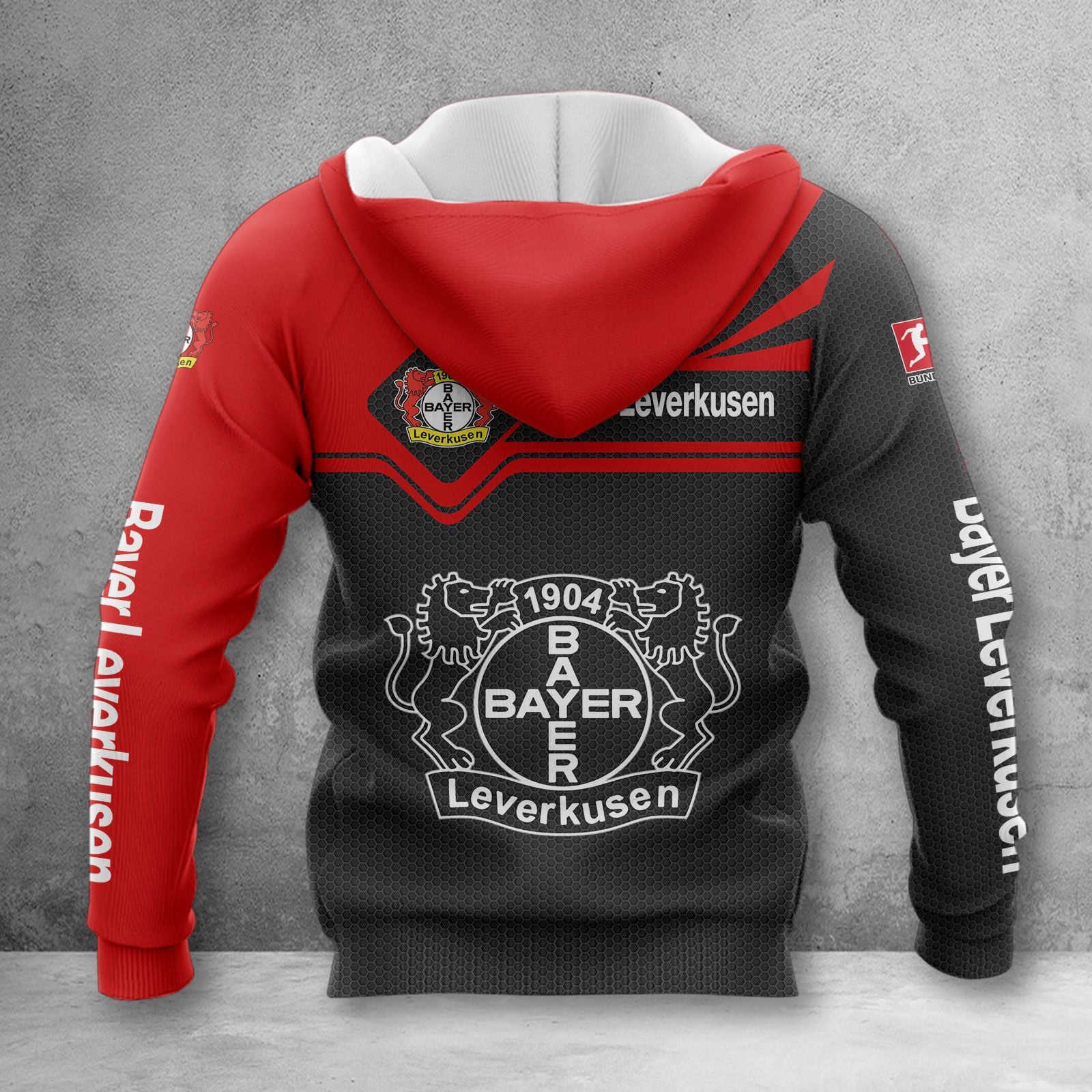 Bayer 04 Leverkusen Hoodie Zip Herren | B04 Kapuzenjacke mit Reißverschluss WINA3156 – Bild 2