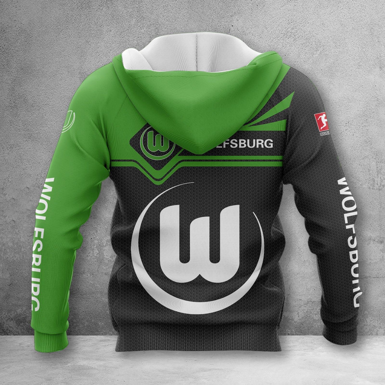VfL Wolfsburg Hoodie Zip Herren | WOB Kapuzenjacke mit Reißverschluss WINA3170 – Bild 2