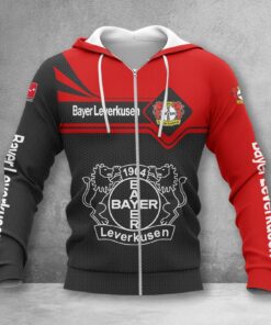Bayer 04 Leverkusen Hoodie Zip Herren | B04 Kapuzenjacke mit Reißverschluss WINA3156