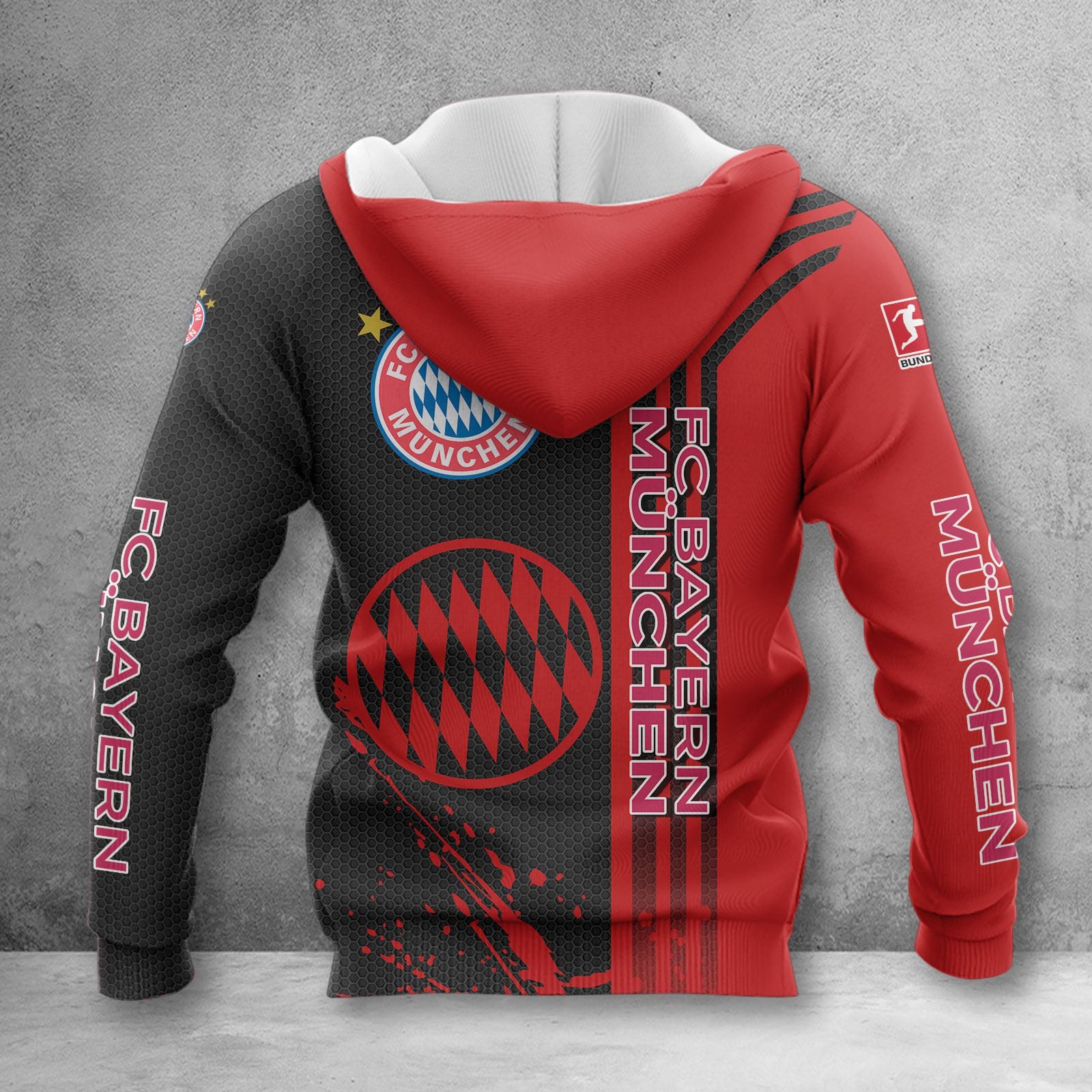 Bayern München Hoodie Zip Herren | FCB Kapuzenjacke mit Reißverschluss WINA3219 – Bild 2