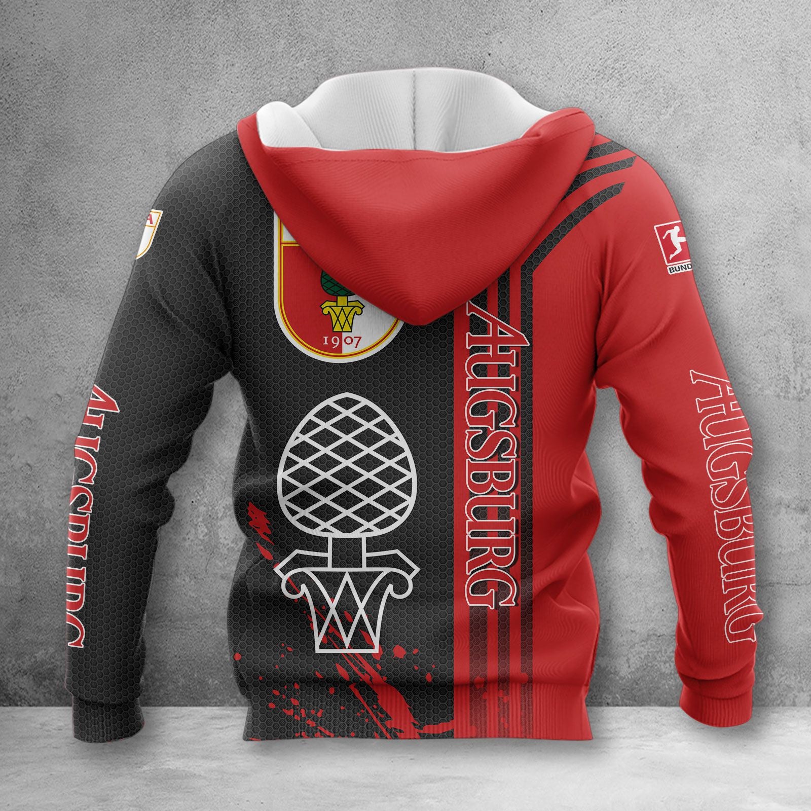 FC Augsburg Hoodie Herren | FCA Kapuzenpullover WINA3218 – Bild 2