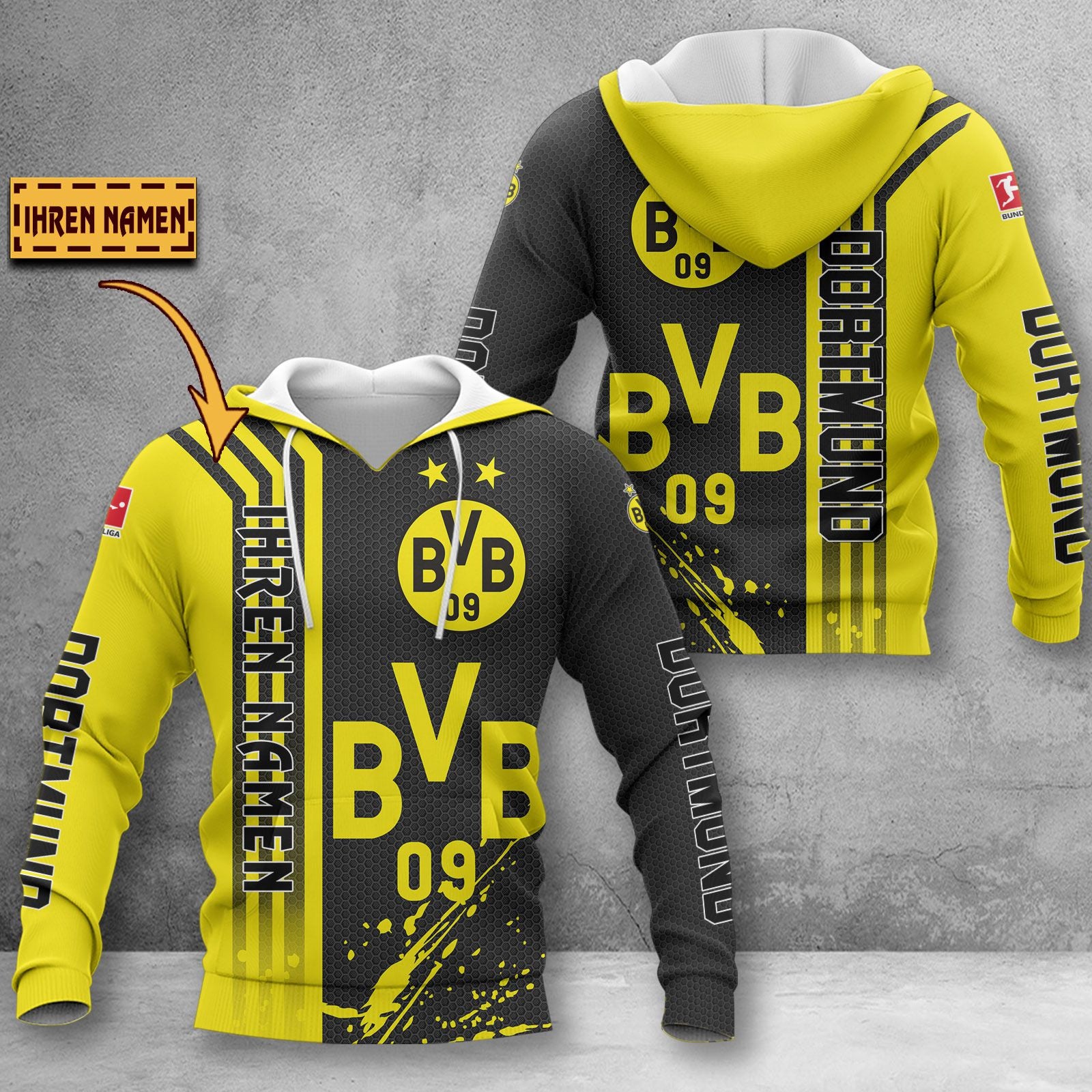 Borussia Dortmund Hoodie Herren | BVB Kapuzenpullover WINA3215