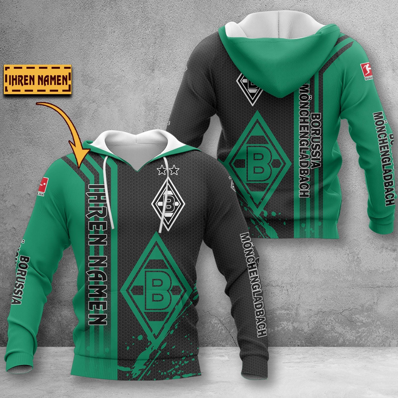 Borussia Mönchengladbach Hoodie Herren | BMG Kapuzenpullover WINA3216