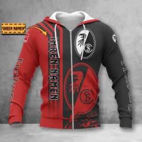 SC Freiburg Hoodie Zip Herren | SCF Kapuzenjacke mit Reißverschluss WINA3222