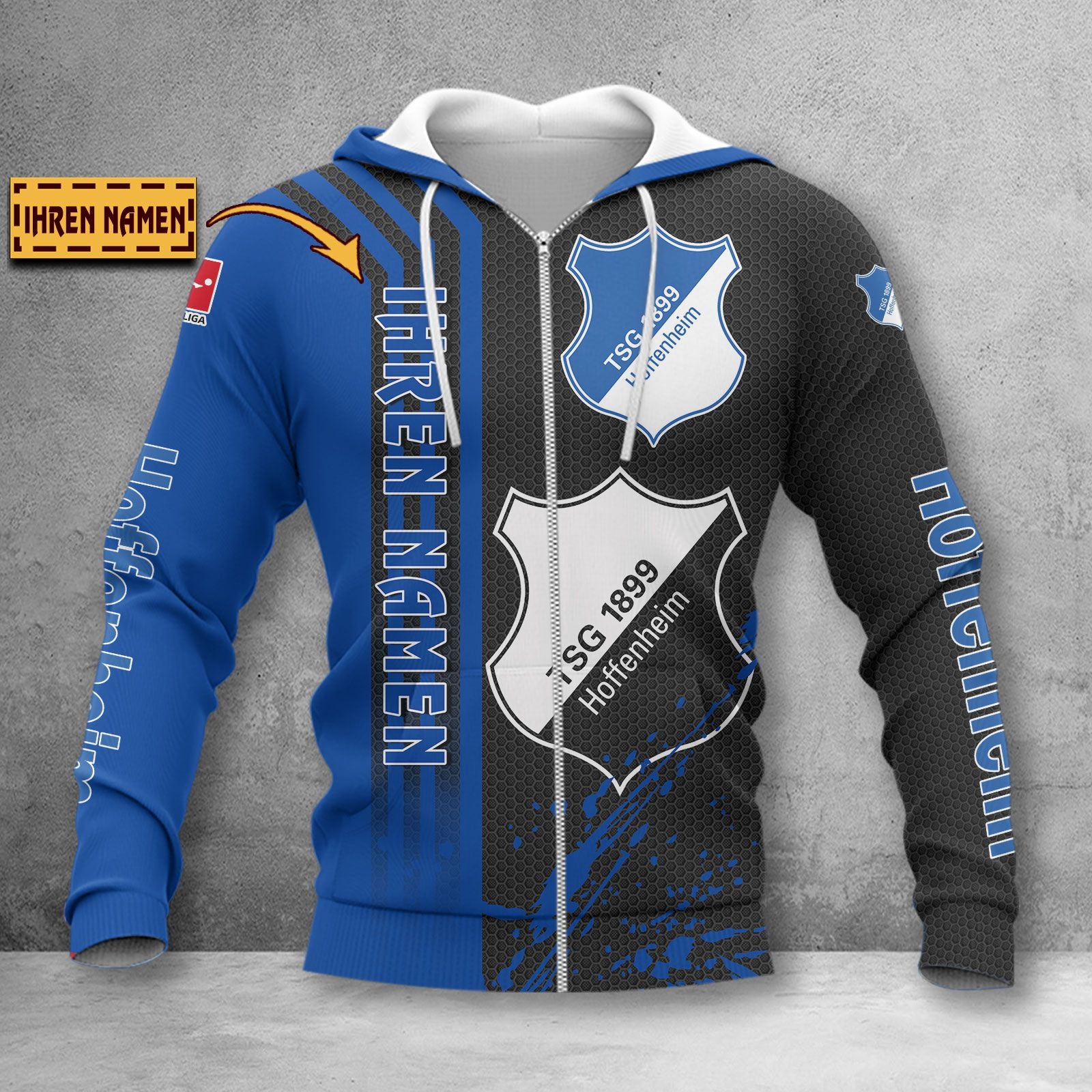 TSG Hoffenheim Hoodie Zip Herren | TSG Kapuzenjacke mit Reißverschluss WINA3224