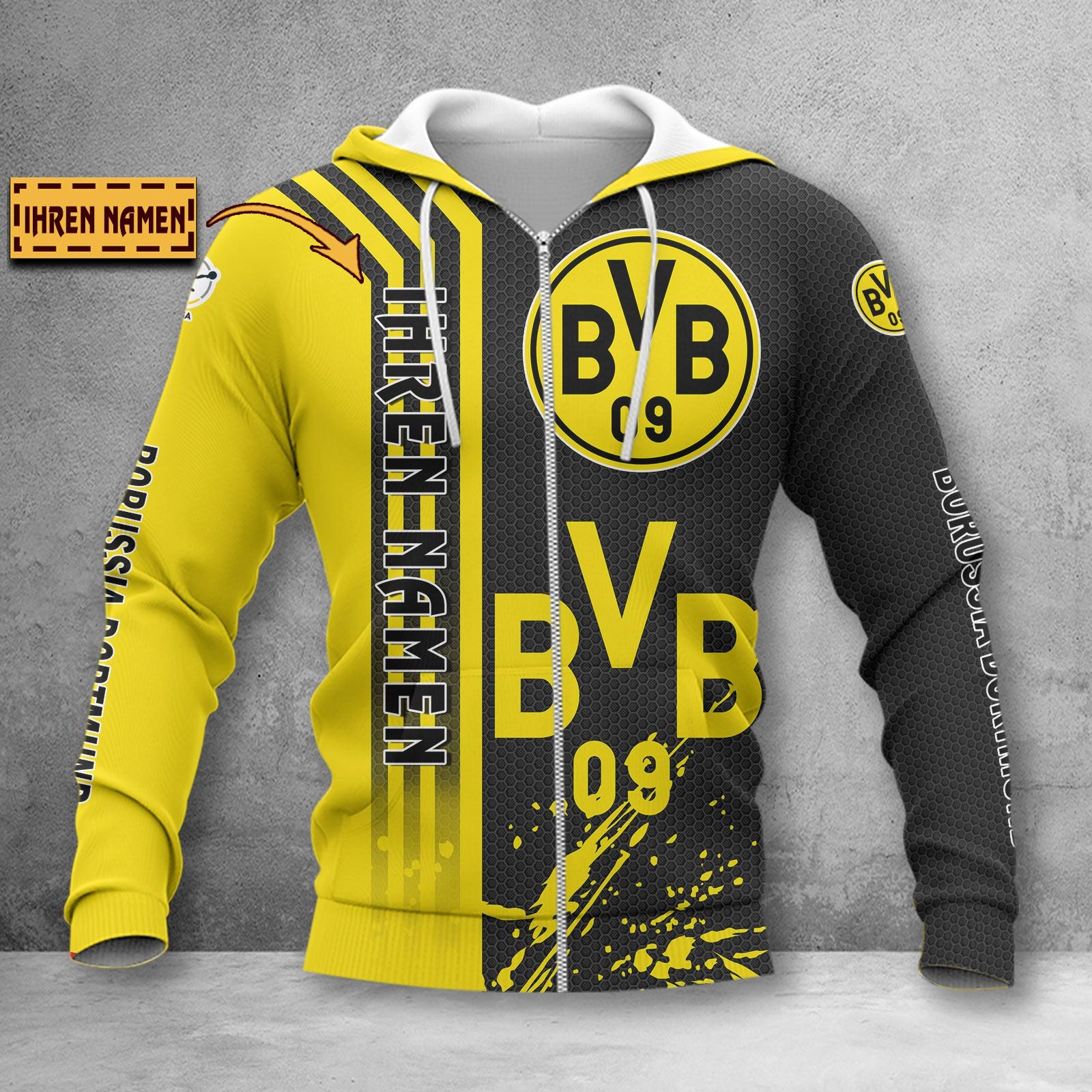 Borussia Dortmund II Hoodie Zip Herren | BVB II Kapuzenjacke mit Reißverschluss WINA3250