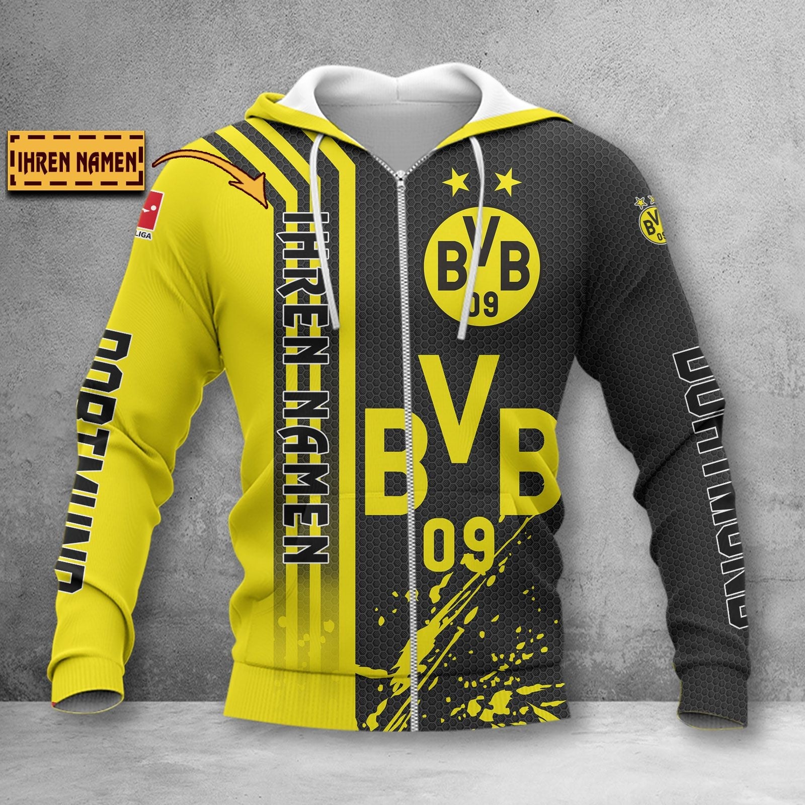Borussia Dortmund Hoodie Herren | BVB Kapuzenpullover WINA3215 – Bild 2
