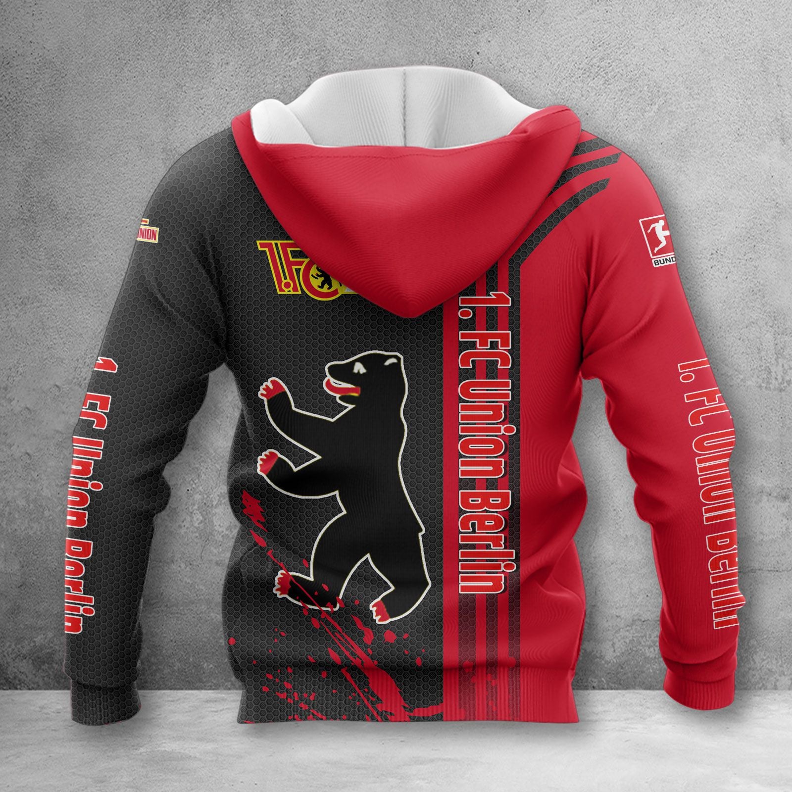 Union Berlin Hoodie Zip Herren | FCU Kapuzenjacke mit Reißverschluss WINA3225 – Bild 2
