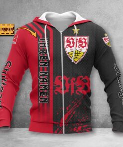 VfB Stuttgart Hoodie Zip Herren | VfB Kapuzenjacke mit Reißverschluss WINA3226