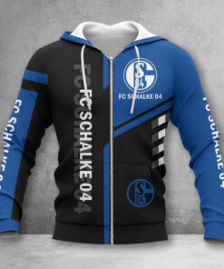 Schalke 04 Hoodie Zip Herren | S04 Kapuzenjacke mit Reißverschluss WINA3478