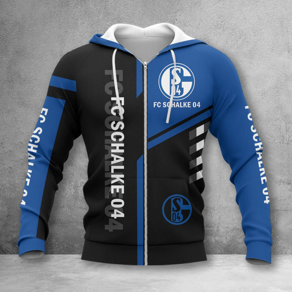 Schalke 04 Hoodie Zip Herren | S04 Kapuzenjacke mit Reißverschluss WINA3478