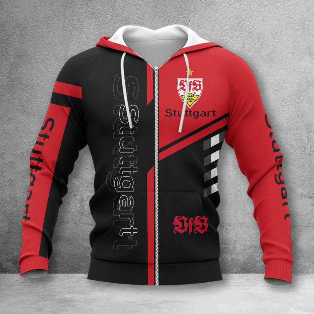 VfB Stuttgart Hoodie Zip Herren | VfB Kapuzenjacke mit Reißverschluss WINA3481