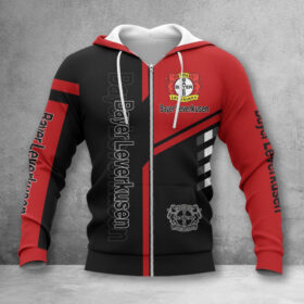 Bayer 04 Leverkusen Hoodie Zip Herren | B04 Kapuzenjacke mit Reißverschluss WINA3525