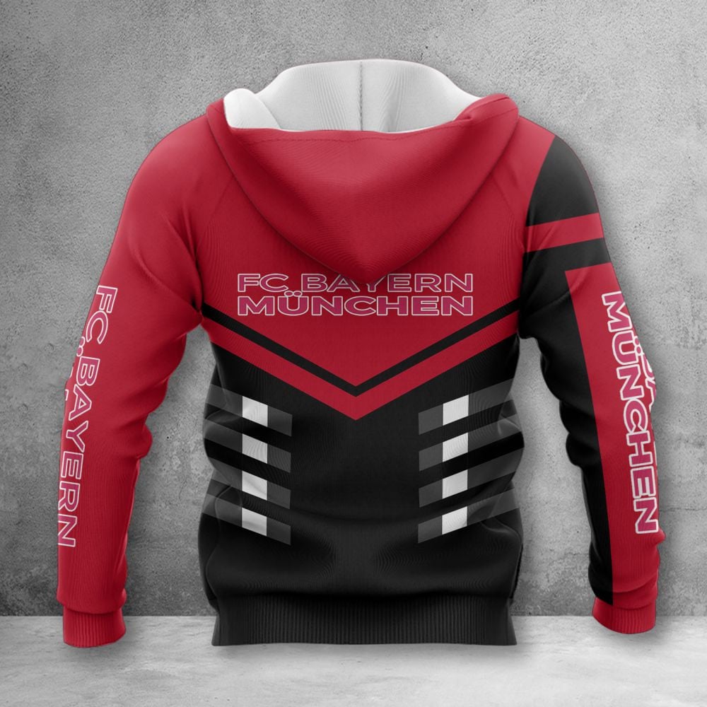 Bayern München Hoodie Zip Herren | FCB Kapuzenjacke mit Reißverschluss WINA3474 – Bild 2